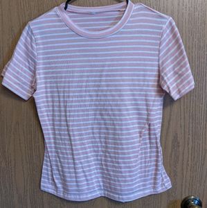 Pink/White Striped T-Shirt
